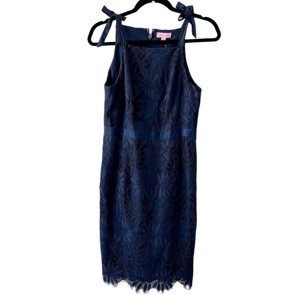 Lilly Pulitzer Kayleigh Shift Lace Dress in True Navy Size 6 NWT - Picture 3 of 6